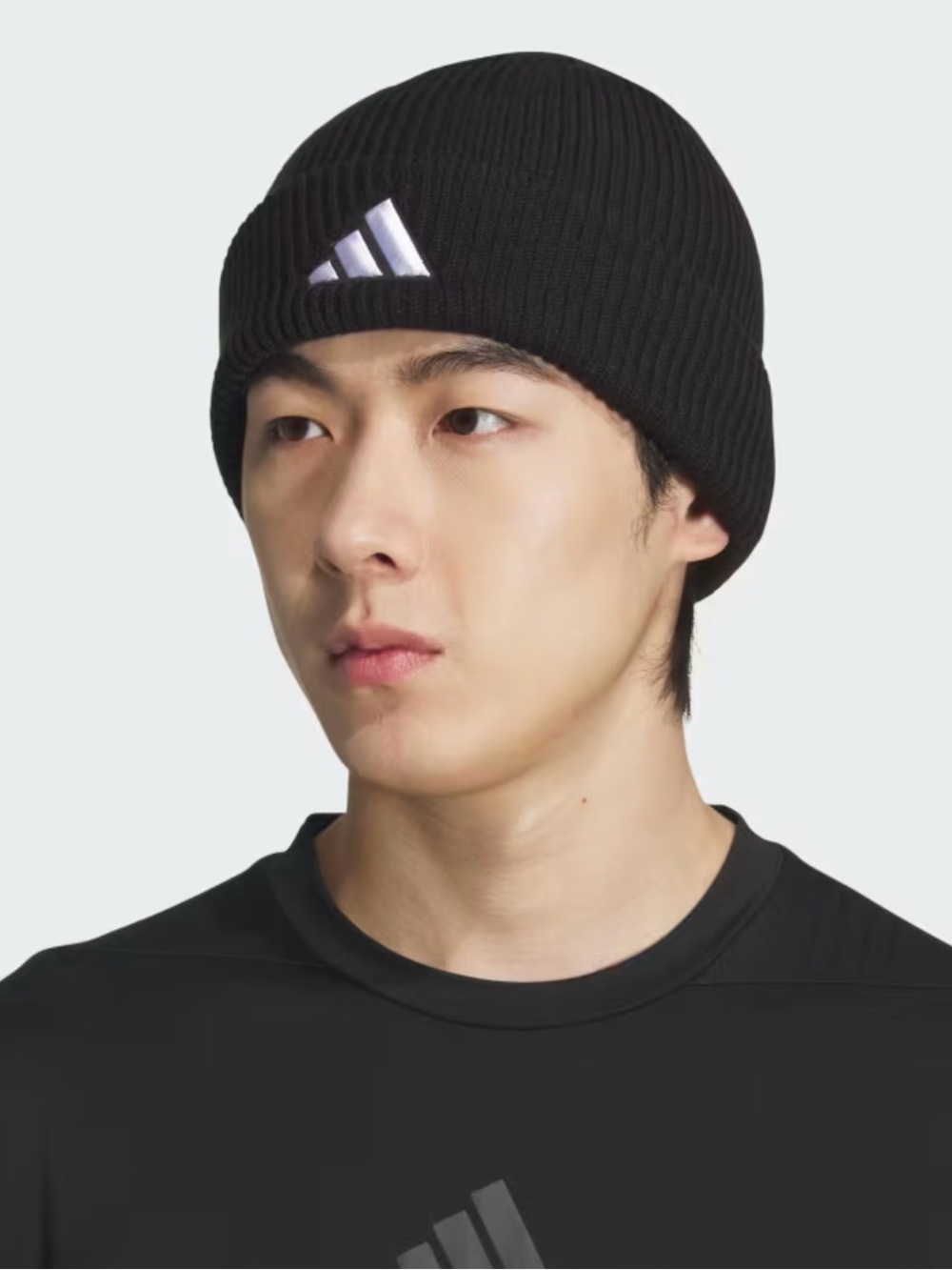 Adidas Men's Team Issue 2 Fold Beanie. Black/White Logo. New with Tags